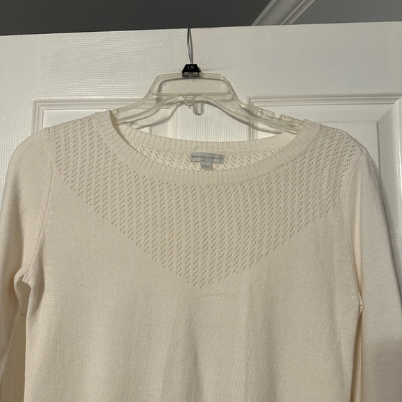 New York and Company Hi Lo Crocheted Accent Pullover Sweater - Picture 2 of 14